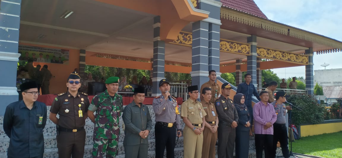 Apel Siaga Satlinmas, TNI, Polri, Dan Netralitas ASN Di Kabupaten Kuantan Singingi Untuk Menghadapi Pemilu Tahun 2019.