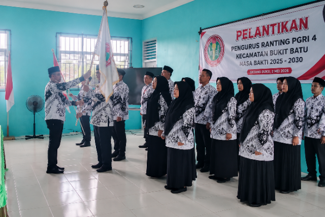 Pengurus Ranting PGRI 4 Bukit Batu Dilantik, Dunny Duvira Ajak Perkuat Kolaborasi Organisasi