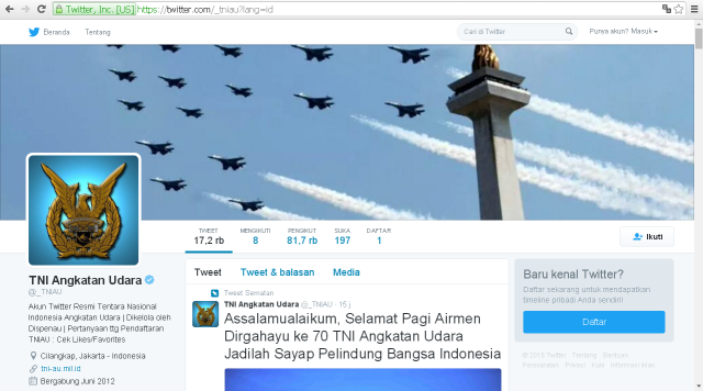 Berbeda dengan Akun Resmi Pemerintahan Lain, Akun Twitter TNI AU Justru Bikin Ngakak