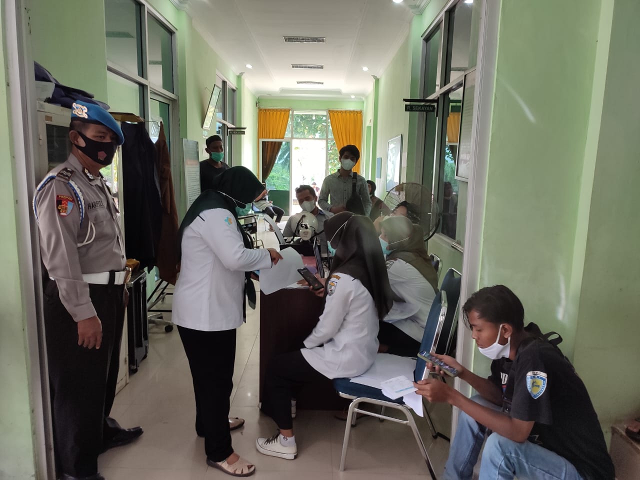 Polsek Langgam Kawal Vaksinasi Massal Tahap III