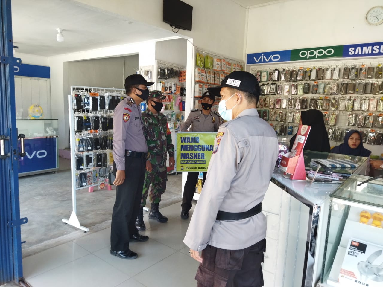 Giat Pencegahan, Polsek Bunut Gelar Patroli C3 dan Imbauan Prokes Covid-19