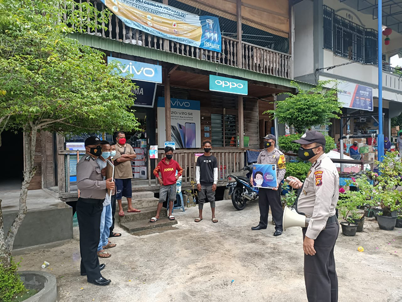 Polsek Kuala Kampar Gelar Operasi Yustisi Disiplinkan Masyarakat Terapkan Prokes
