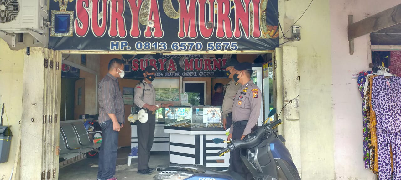 Lindungi Wilkum dari Paparan Covid-19, Polsek Bandar Sei Kijang Gelar Operasi Yustisi