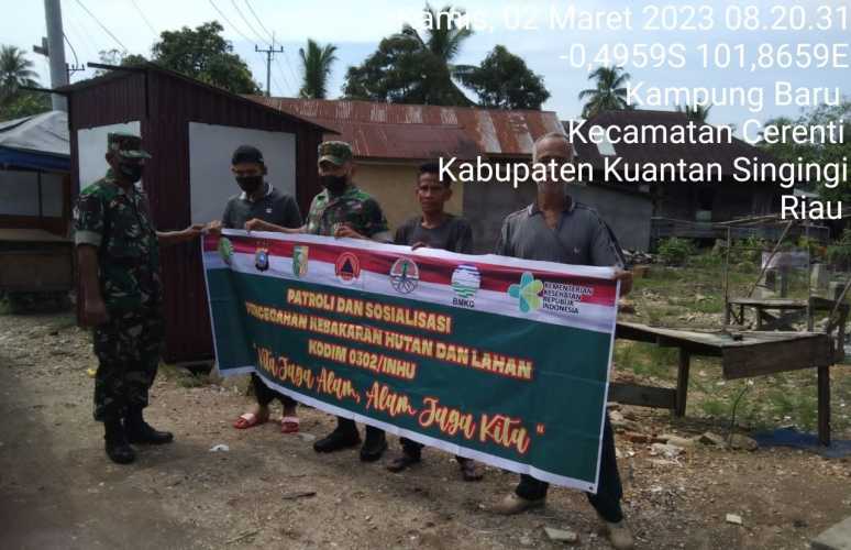 Anggota Babinsa Koramil 06/Cerenti Kodim 0302/Inhu Sertu Firman Laksanakan Sosialisasi Karhutlah Kepada Warga Binaan Untuk Cegah Kebakaran Hutan Dan Lahan