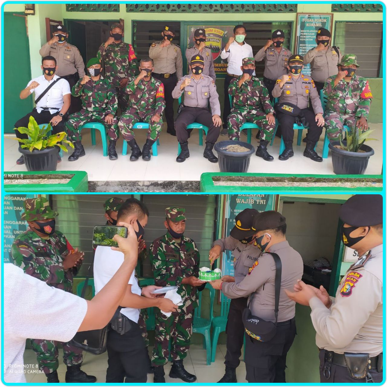 HUT TNI Ke-75 Koramil 07/Kuantan Hilir Dim 0302/Inhu Didatangi Tamu Spesial