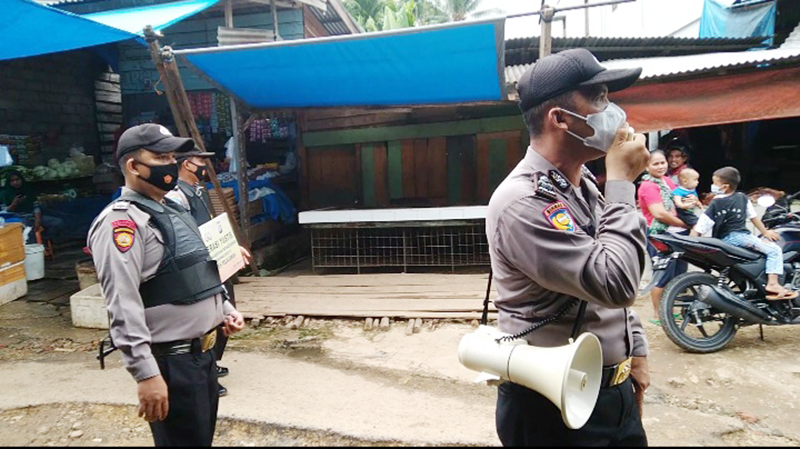 Polsek Ukui dan Puskesmas Imbau Masyarakat Terapkan Protokol Kesehatan