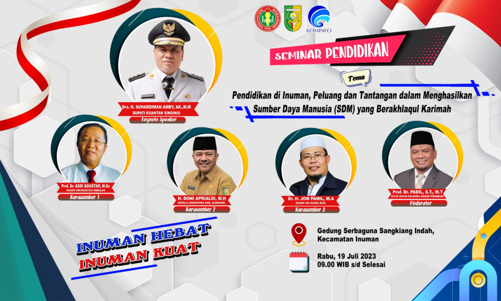 Gelar Seminar Pendidikan  Bupati Kuansing Suhardiman Amby   Saatnya Inuman Bangkit