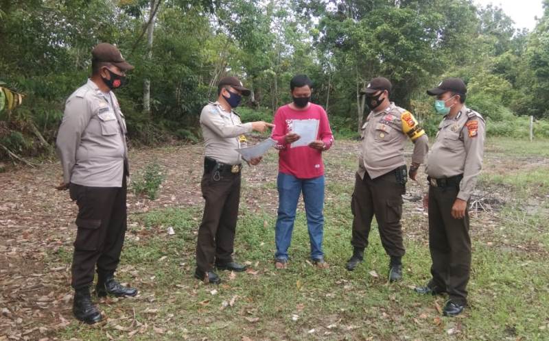 Polsek Pangkalan Kuras Sosialisasi Larangan Pembakaran Hutan dan Lahan