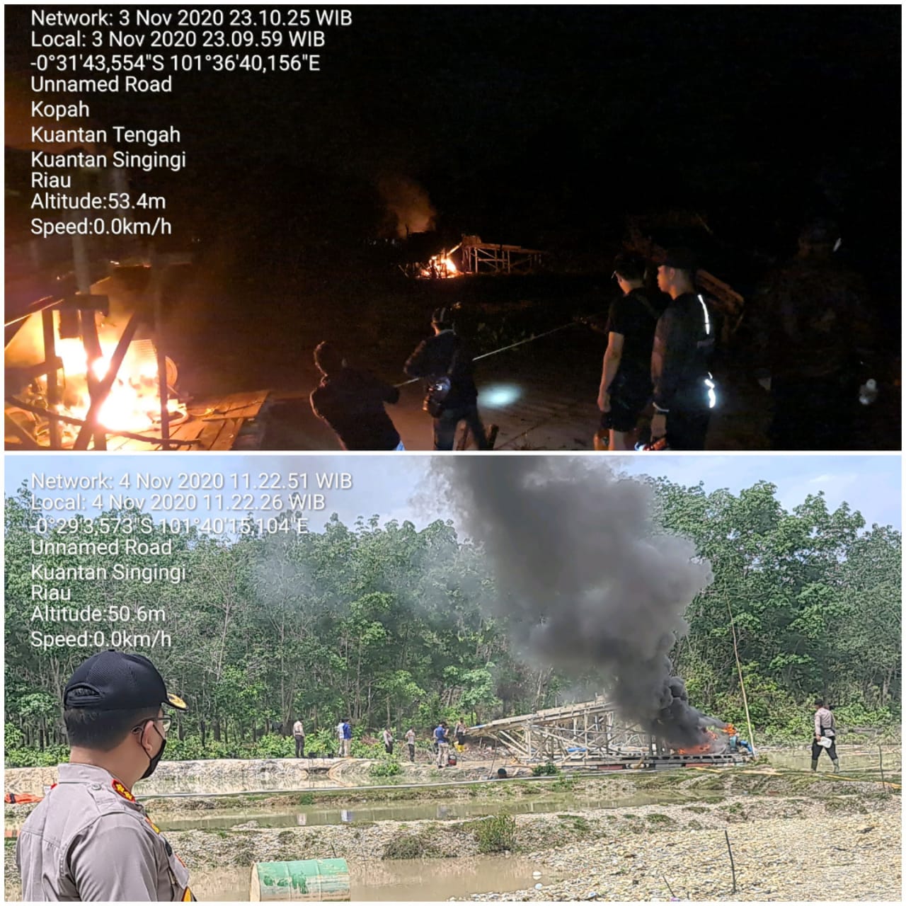 Razia PETI Dompeng Emas Kembali Bermunculan, Sebanyak 25 Unit Alat Dompeng Dimusnahkan Aparat Polres Kuansing Di TKP