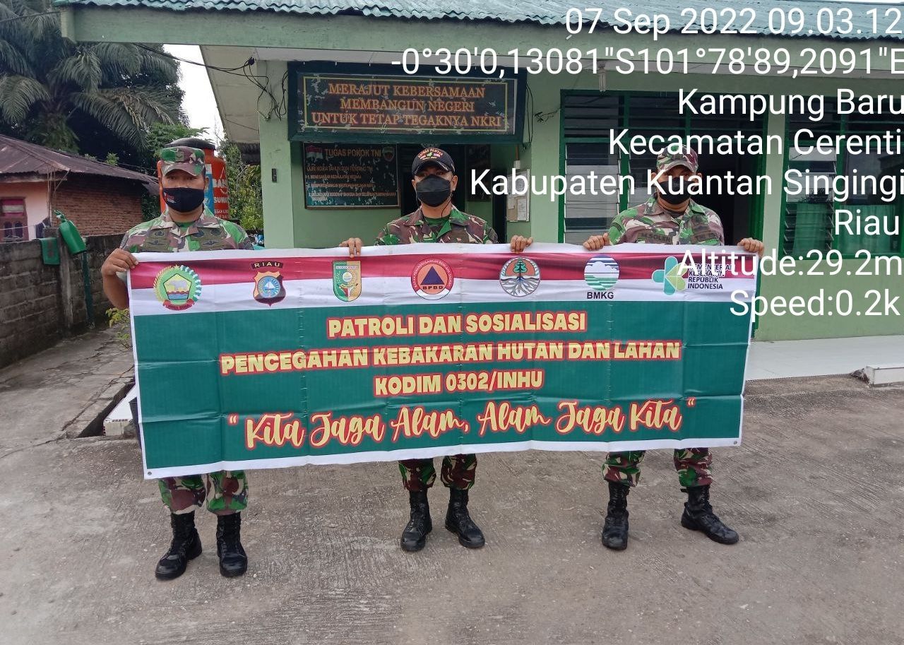 Babinsa Koramil 06/ Cerenti Dim 0302/ Inhu Laksanakan Patroli dan Sosialisasi Kepada Masyarakat di Desa Kampung Baru Cerenti Kecamatan Cerenti Kabupaten Kuansing