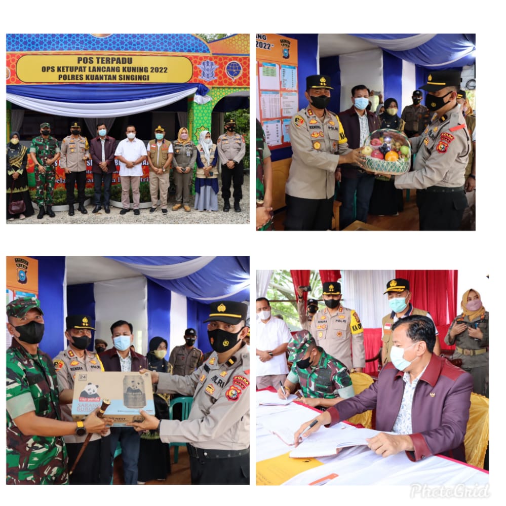 Pastikan Kesiapan Pos Ops Ketupat Lancang Kuning 2022, Kapolres dan Forkopimda Lainnya Kunjungi Pos dan serahkan Bingkisan untuk Personil yang Bertugas