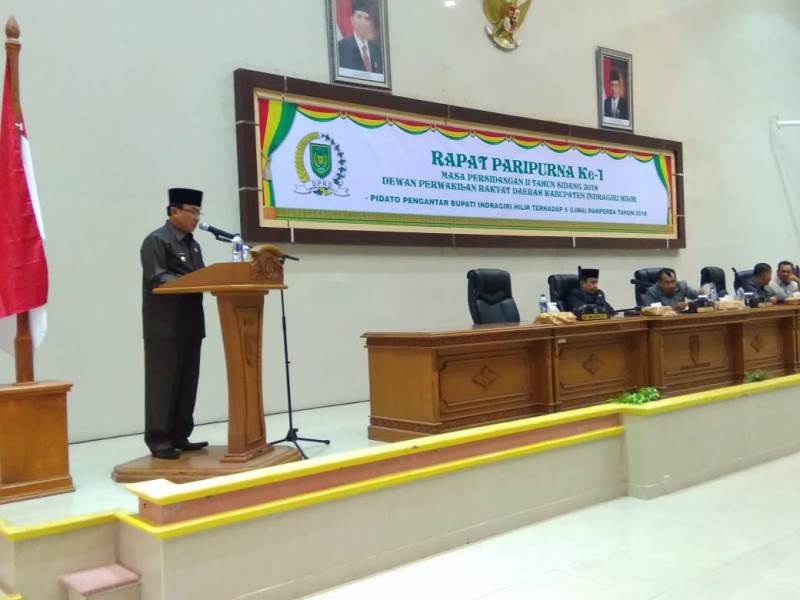 Bupati Inhil Sampaikan Pidato Pengantar Terhadap 5 Ranperda Tahun 2018