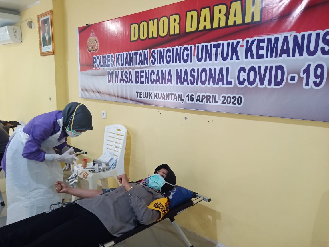 Bantu Kekurangan Darah  Polres Kuansing Gelar Donor