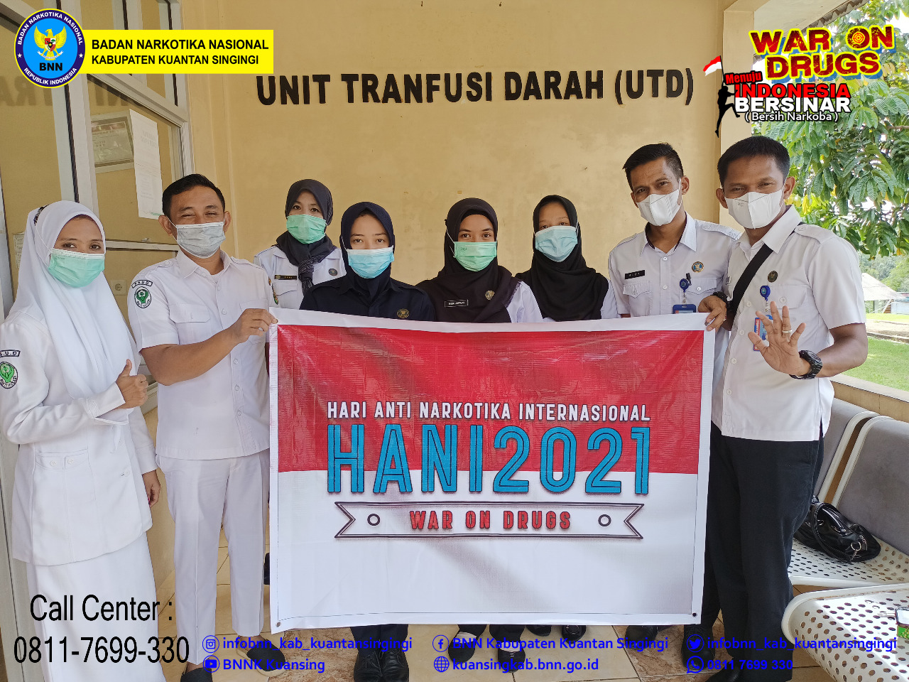 Sambut Hari Anti Narkotika Internasional, BNNK Kuansing Selenggarakan Donor Darah