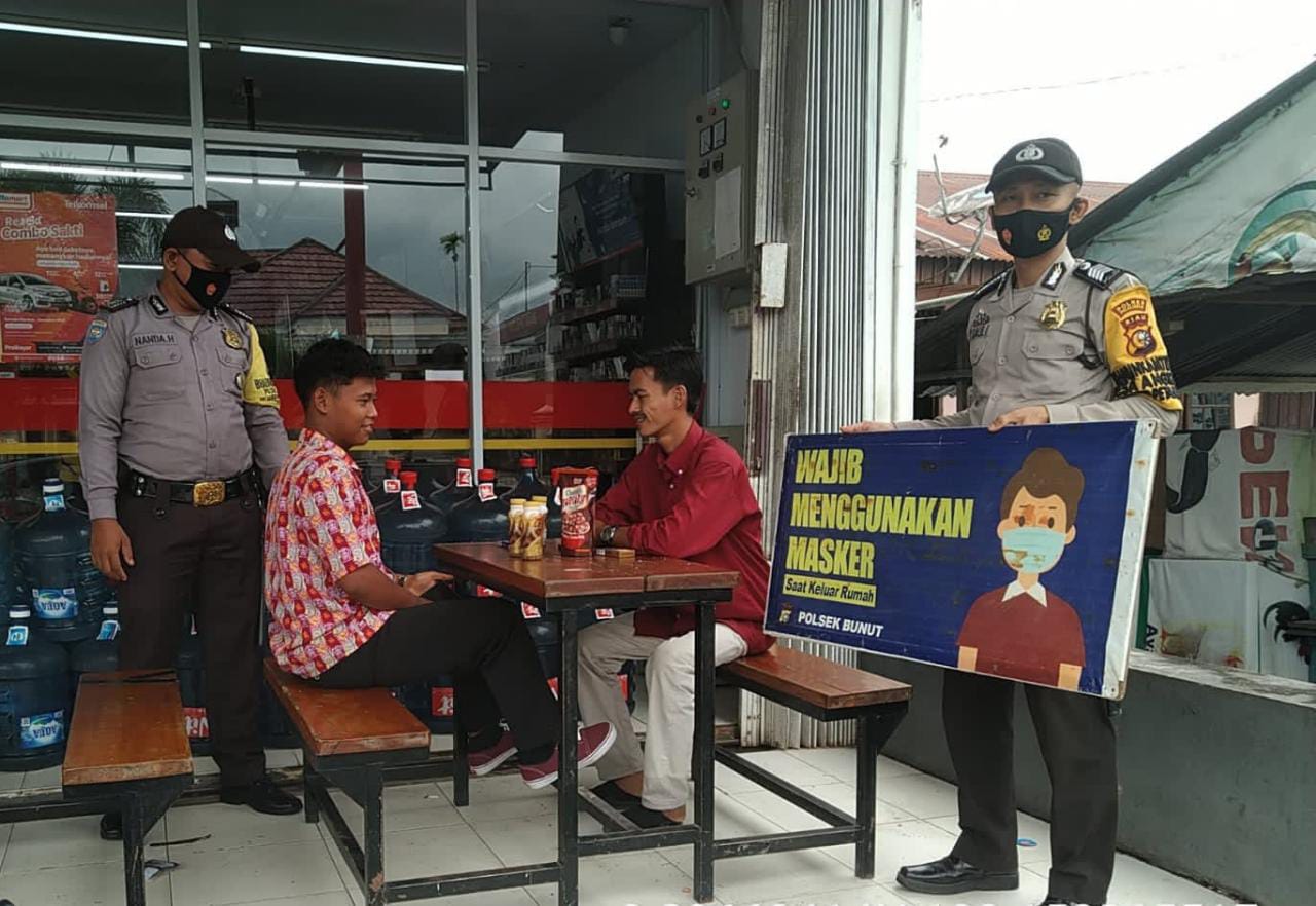 Polsek Bunut Gelar Patroli dan Imbauan Prokes Terhadap Masyarakat