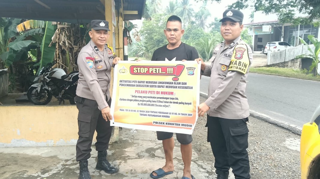 Polres Kuansing Gencarkan Sosialisasi Larangan PETI, Warga Diingatkan Ancaman Pelanggaran Hukum