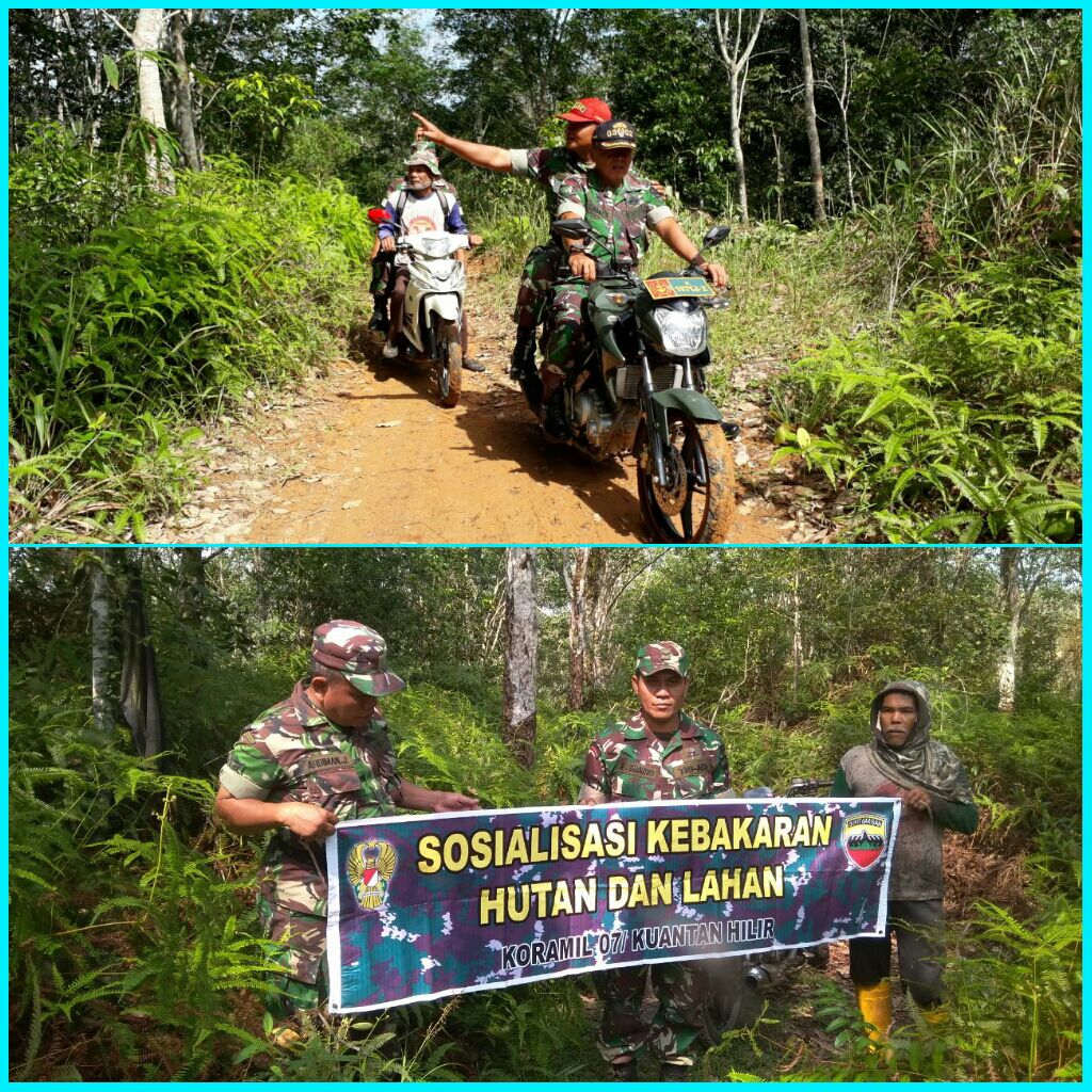 Serda Epi Suanto Bersama Masyarakat Peduli Api Patroli Karhutla Di Desa Sungai Langsat.