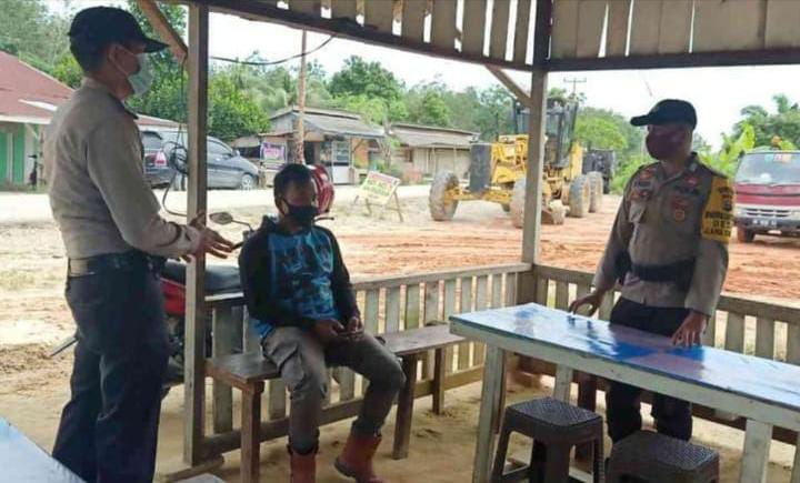 Waspadai Peningkatan Jumlah Pasien Posotif Covid 19, Polsubsektor Pelalawan Rutin Gelar Operasi Yustisi