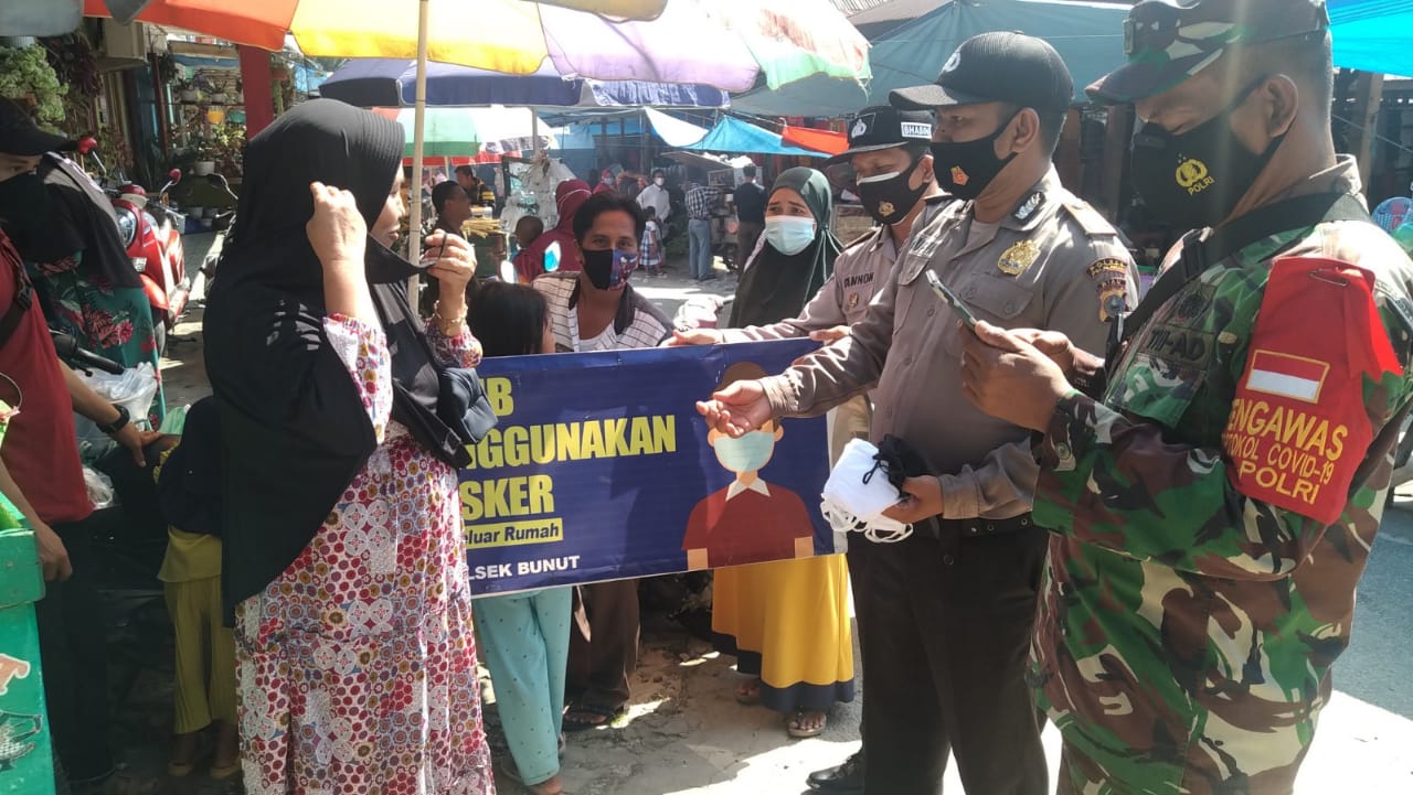 Antisipasi Lonjakan Covid-19 di Wilkum, Polsek Bunut Gelar Penertiban Prokes