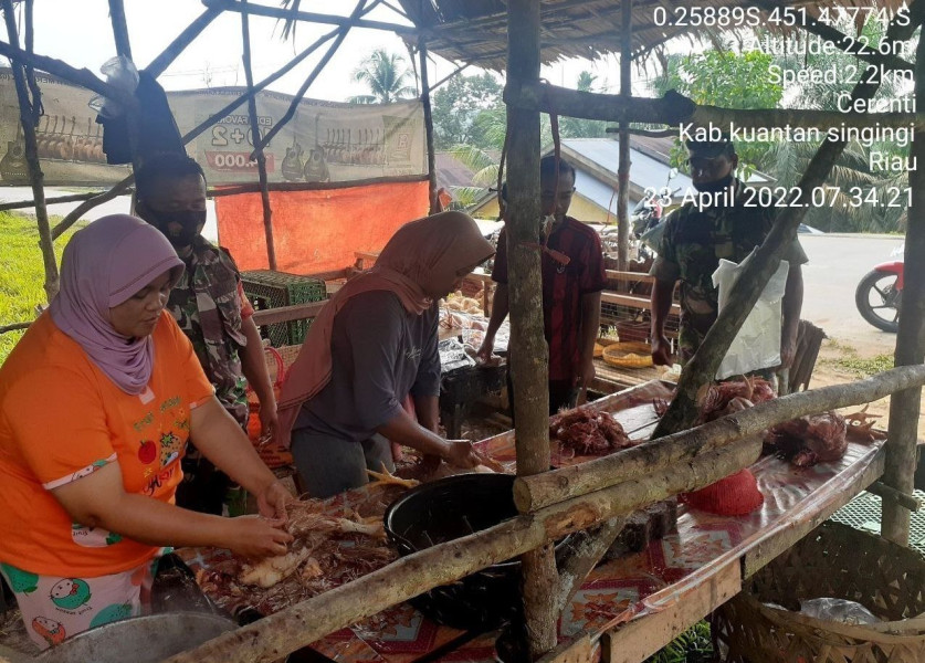 Babinsa Koramil 06/Cerenti Kodim 0302/Inhu, Setiap Minggu Selalu Pantau Perkembangan Harga Kebutuhan Pokok Di Wilayah Kecamatan Cerenti