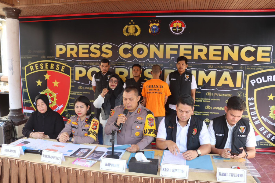 Polres Dumai Tangkap Pelaku Penjual 1.200 Video Porno Anak 
