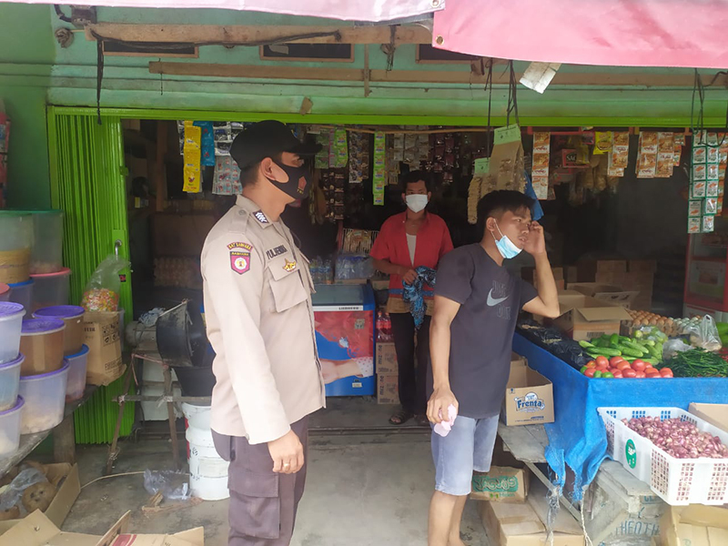 Polsek Langgam Patroli C3 dan Sosialisasi Protokol Kesehatan