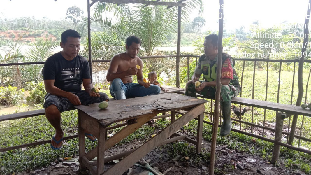 Babinsa Koramil 06/Cerenti Kodim 0302/Inhu Komsos Di Desa Pancasila Tentang Perubahan Cuaca Desa Tanjung Medan Kecamatan Cerenti