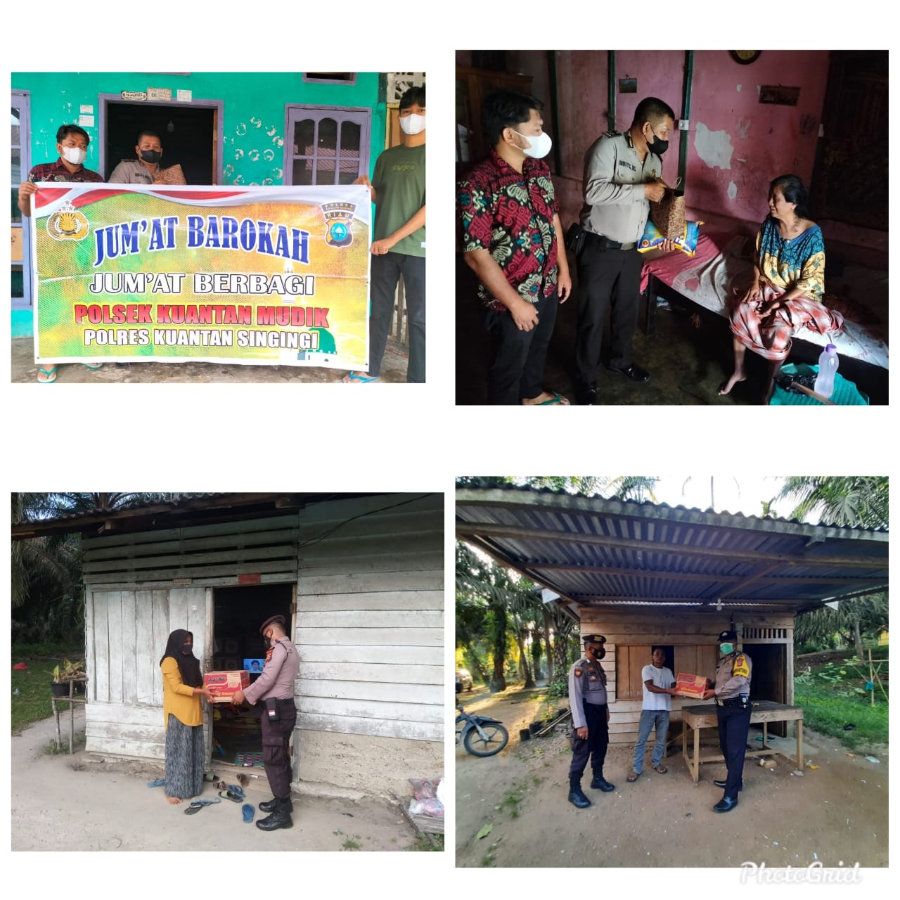 Ditengah Sibuk Melayani Masyarakat Melakukan Giat Vaksinasi, Kapolsek LTD dan Kuantan Mudik Tetap Berikan Bantuan Dalam Jum'at Barokah