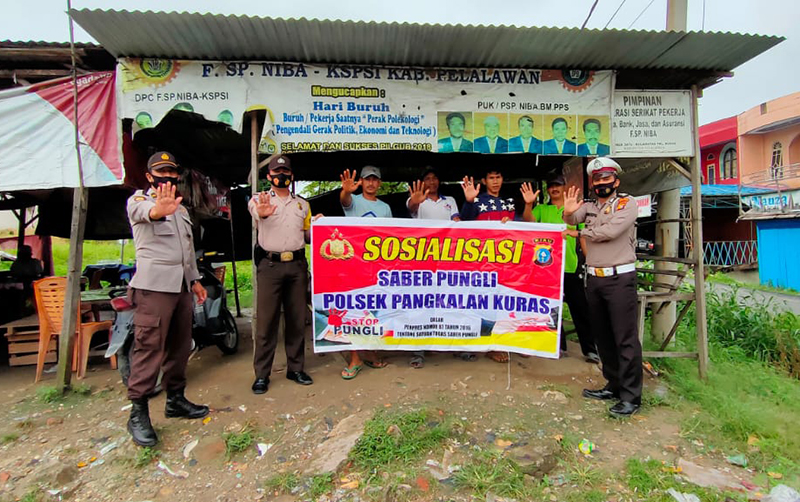 Lagi, Polsek Pangkalan Kuras Sosialisasi Saber Pungli kepada Anggota SPSI