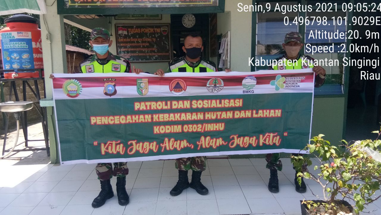 Anggota Koramil 06/Cerenti Kodim 0302/Inhu, Serda Abdul Wahab Terus  Sosialisasikan Dan Patroli Tentang Bahaya Karhutla Di Wilayah Binaannya Desa Pesikaian Kecamatan Cerenti
