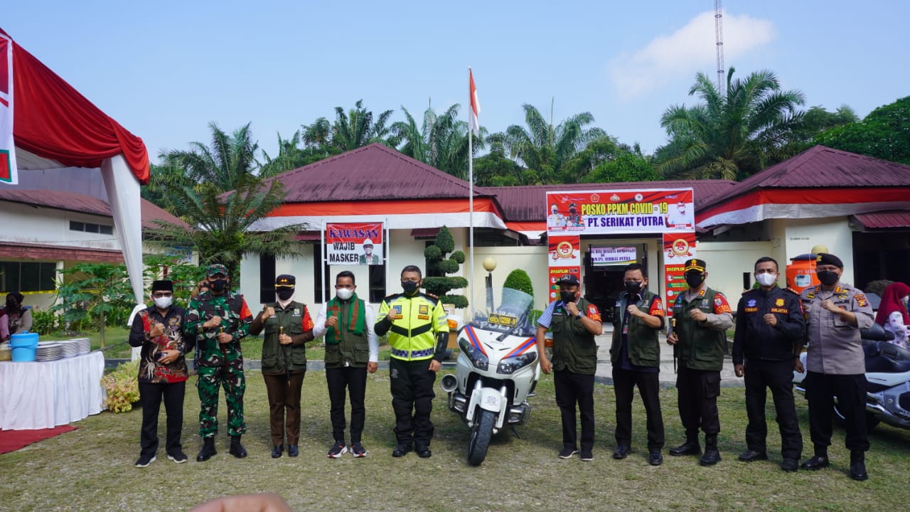 Polsek Bunut Dampingi Kapolda Riau Tinjau Pos PPKM di Desa Sialang Godang