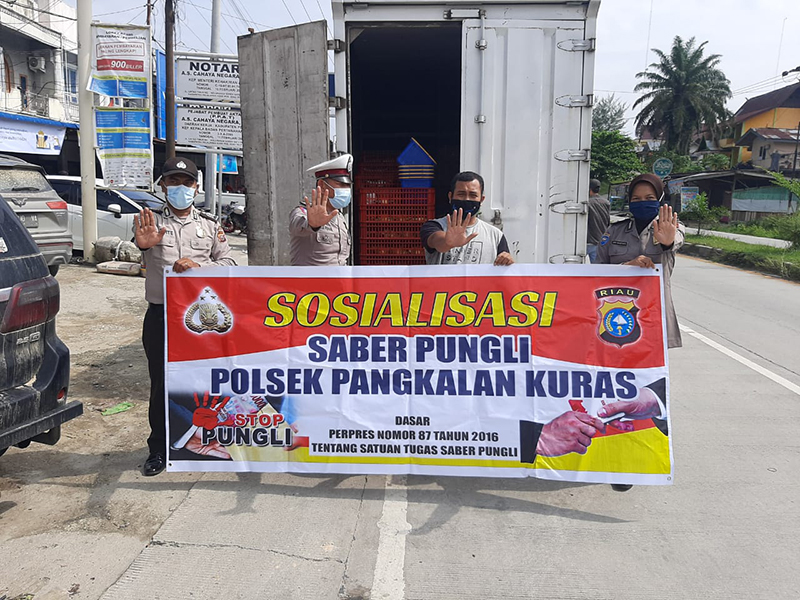 Polsek Pangkalan Kuras Beri Pemahaman Terkait Pungli Kepada Buruh SPSI