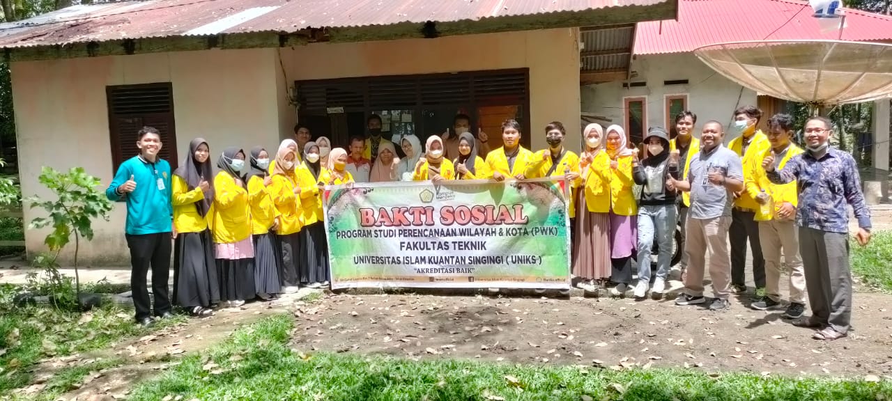 Mahasiswa Fakultas Teknik, Program Studi Perencanaan Wilayah Dan Kota Universitas Islam Kuantan Singingi Gelar Bakti Sosial