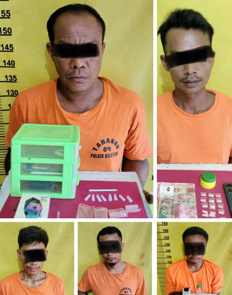 Polisi Ringkus Residivis Narkoba di Inhu, Lima Tersangka Diamankan