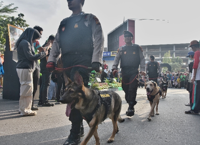 Pet Parade Polda Riau Digelar untuk Mengenang Reno, Anjing K9 Pahlawan Kemanusiaan