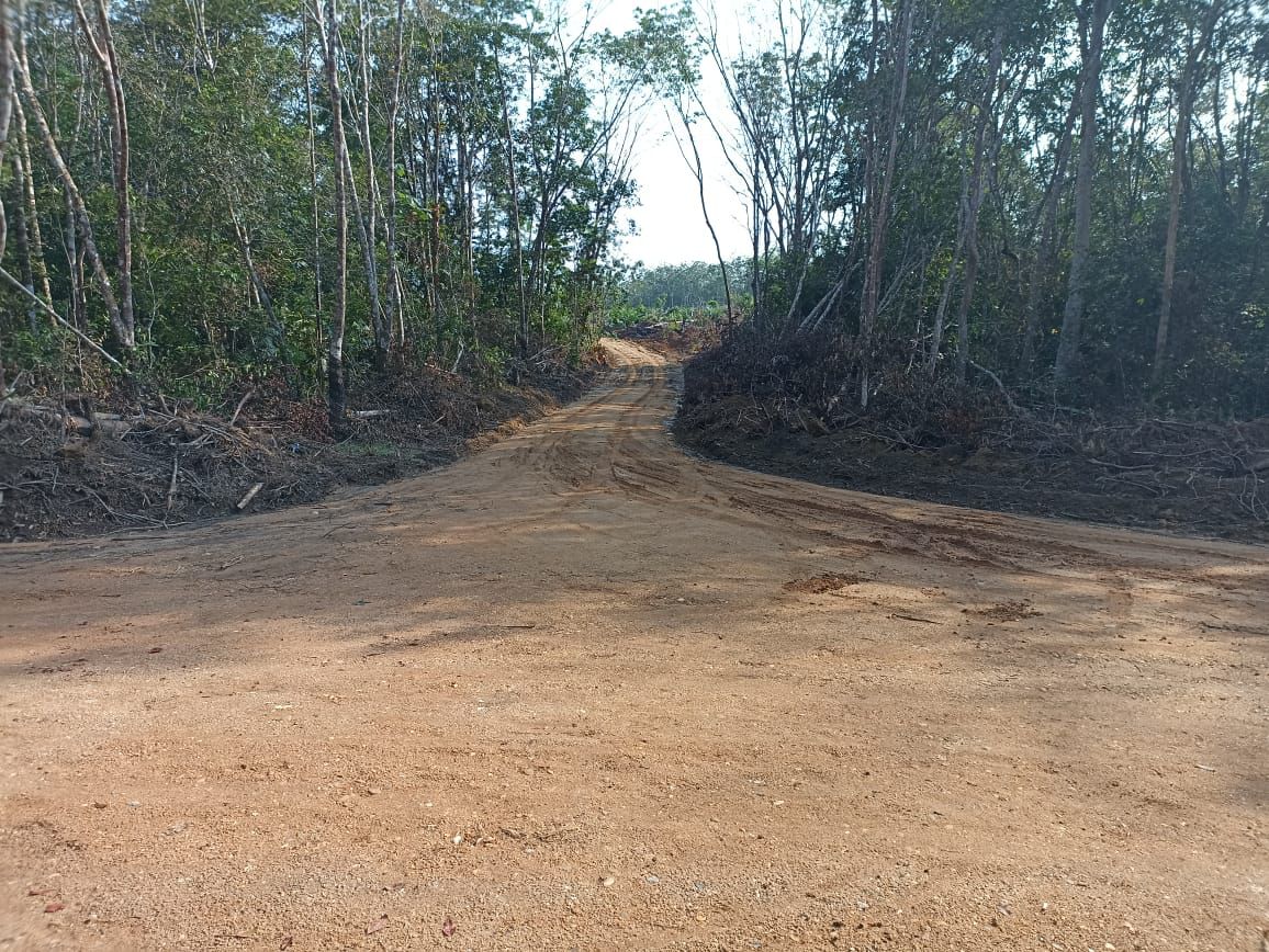 Satgas TMMD Ke-114 Kodim 0302/Inhu dan Babinsa Koramil 06/Cerenti Kodim 0302/Inhu, Rampungkan Pembangunan Jalan Baru 90 Persen