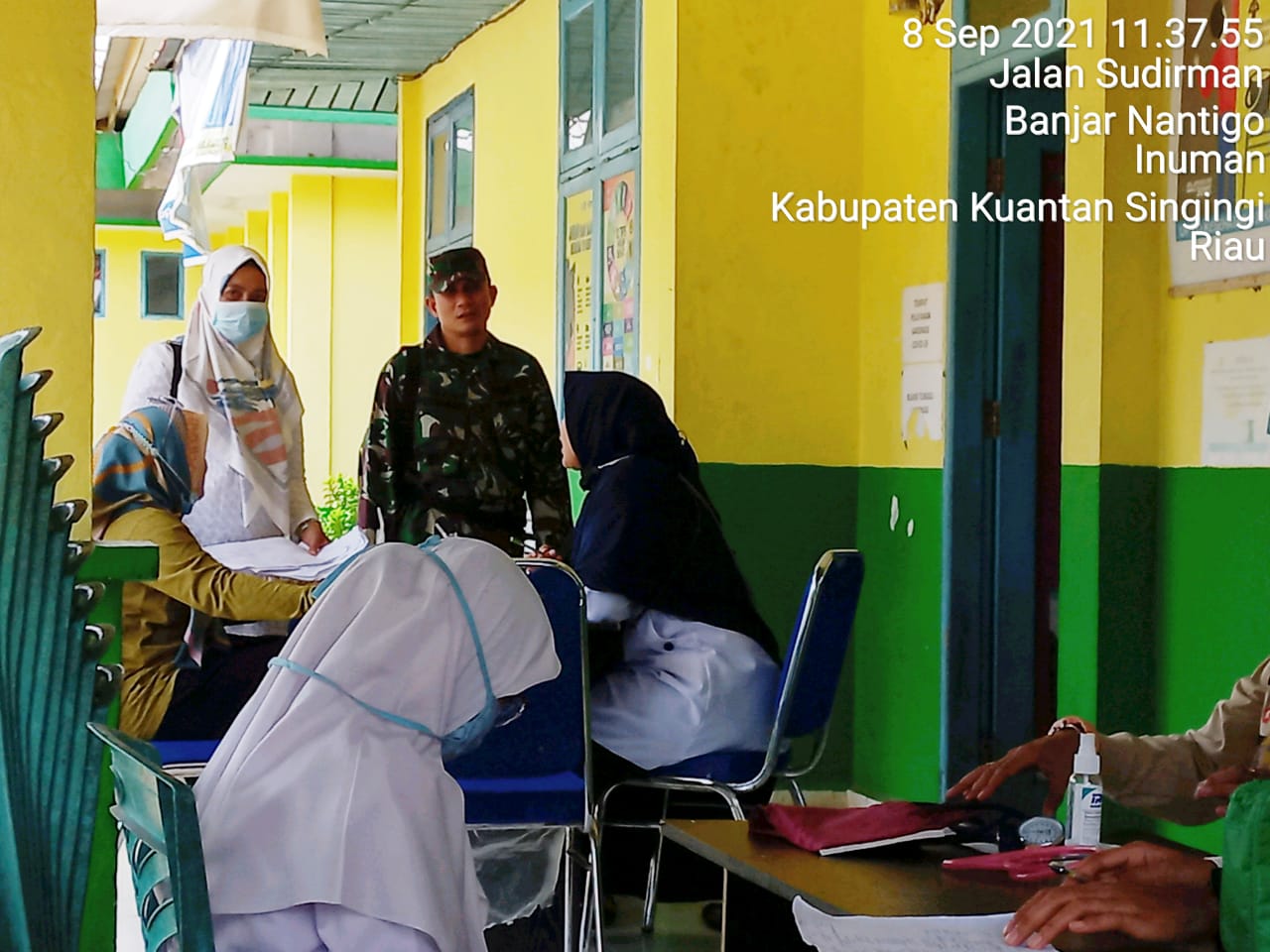 Kapten Inf Yunasri, Tinjau Pelaksanaan Vaksinasi di Puskesmas Kecamatan Inuman