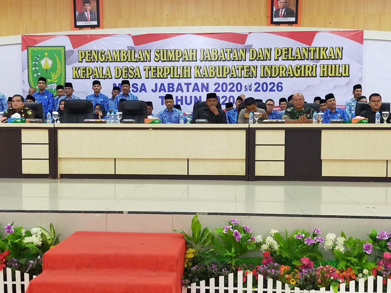 Dandim 0302/Inhu Korem 031/Wirabima Hadiri Pelantikan Kepala Desa Se Kabupaten Indragiri Hulu.