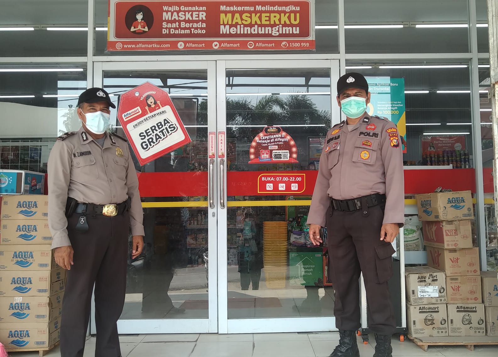 Jaga Wilkum, Polsek Bunut Laksanakan Patroli C3 Sekaligus Sosialisasikan Prokes