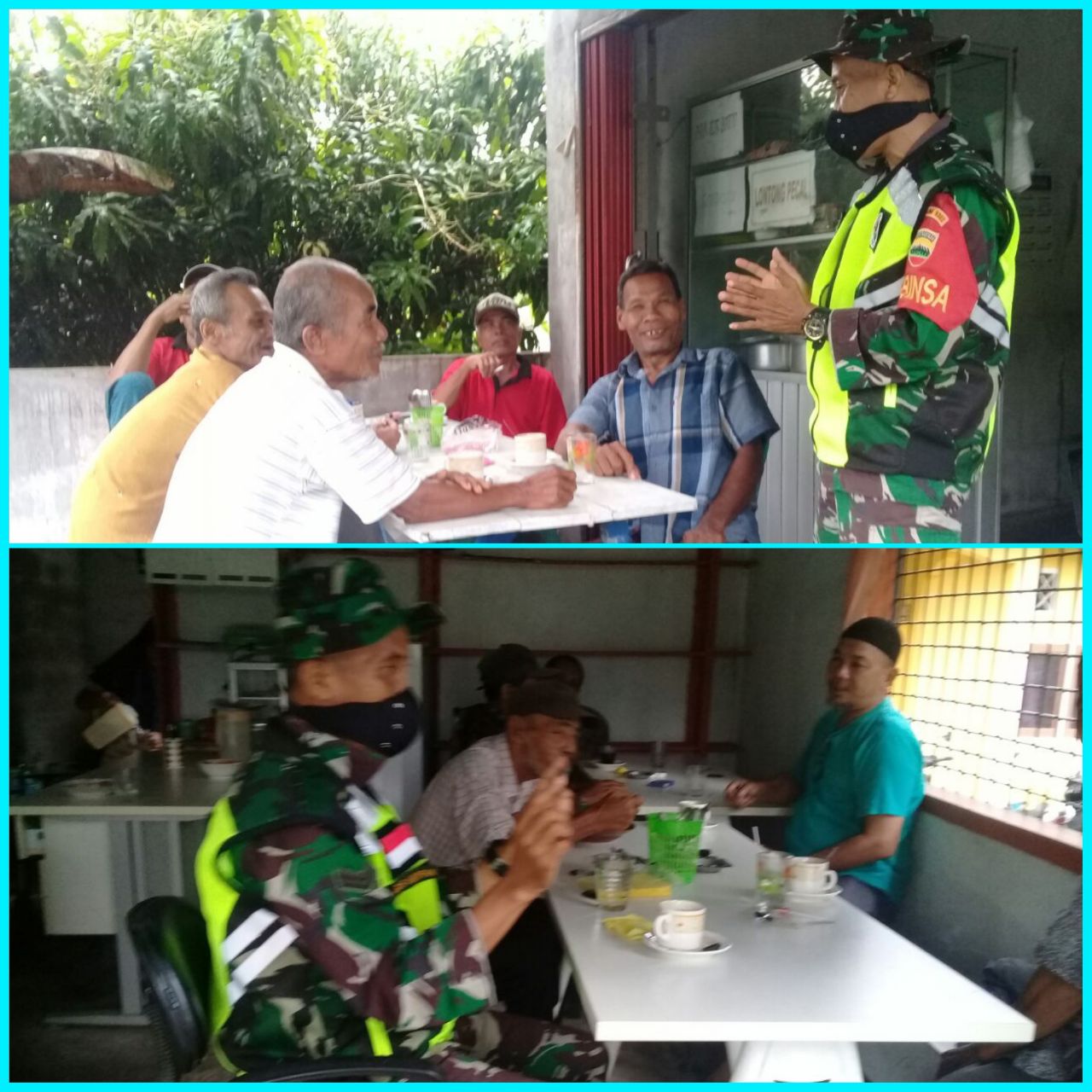 Babinsa Sertu Agus Hefrian Anggota Koramil 07/Kuantan Hilir Dim 0302/Inhu,Terus Gencar Sosialisasi Bahaya Virus Corona.