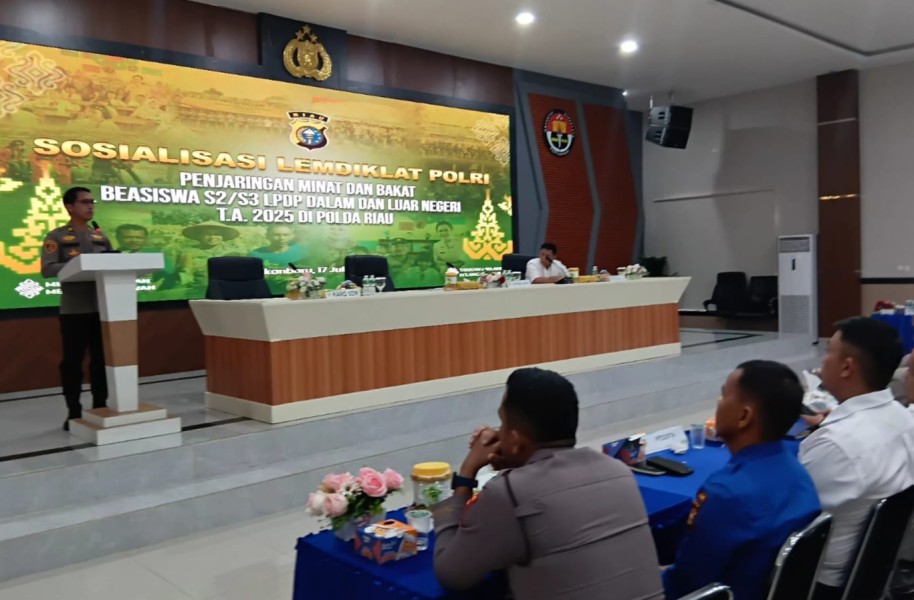 Polda Riau Gelar Sosialisasi Penjaringan Beasiswa LPDP untuk Personel Polri