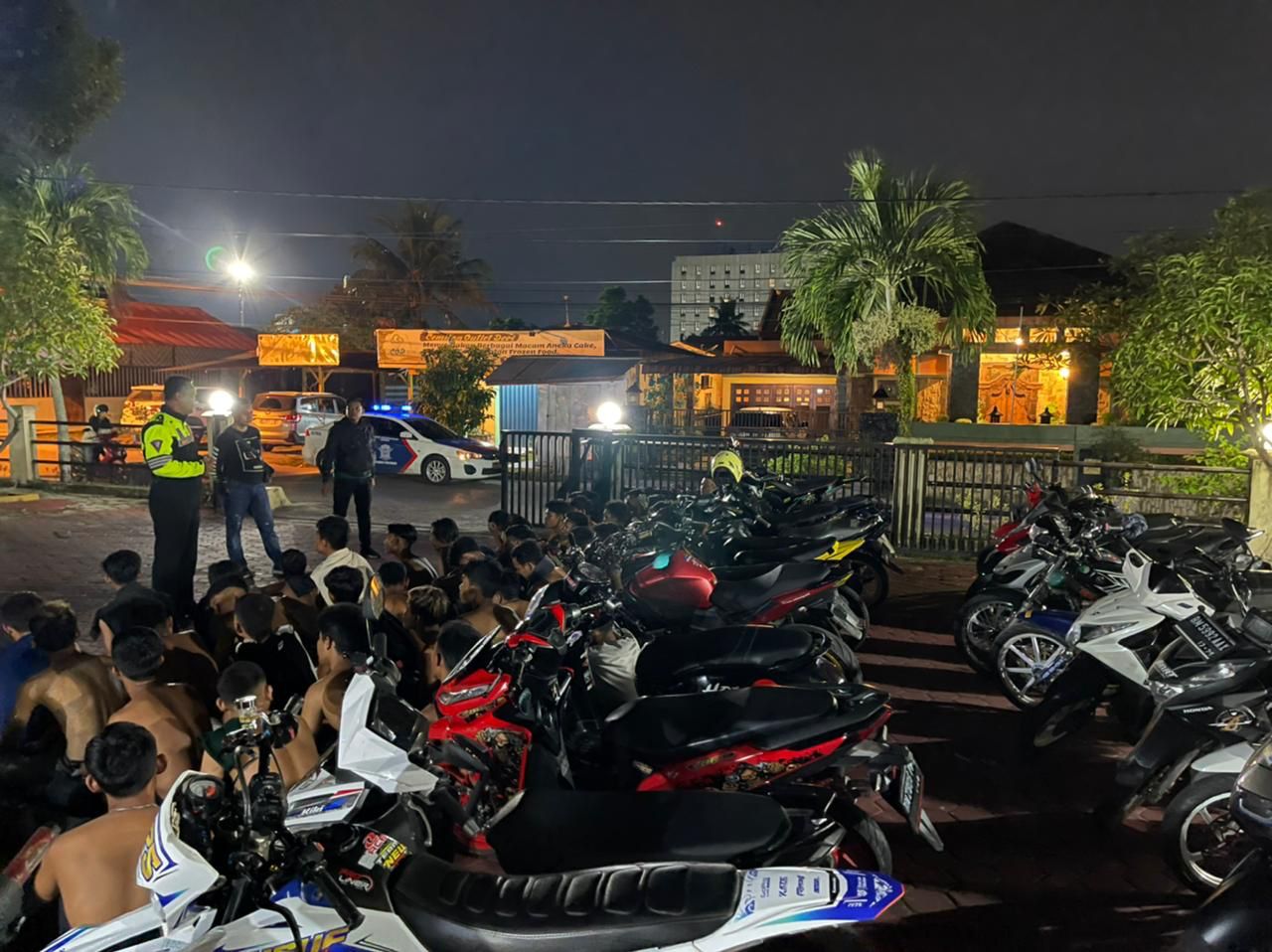 Berikan Rasa Aman Masyarakat, Petugas Gabungan Polresta Pekanbaru Amankan 30 Unit Sepeda Motor Balap Liar