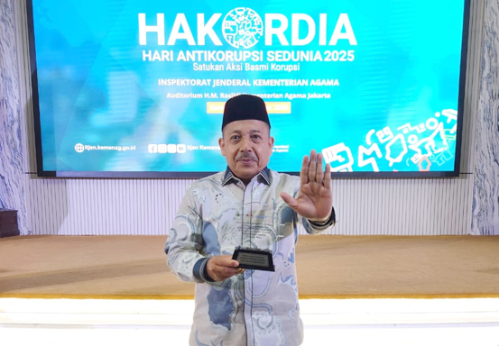 Kemenag Riau Raih Apresiasi HAKORDIA 2025 atas Komitmen Penguatan Budaya Antikorupsi