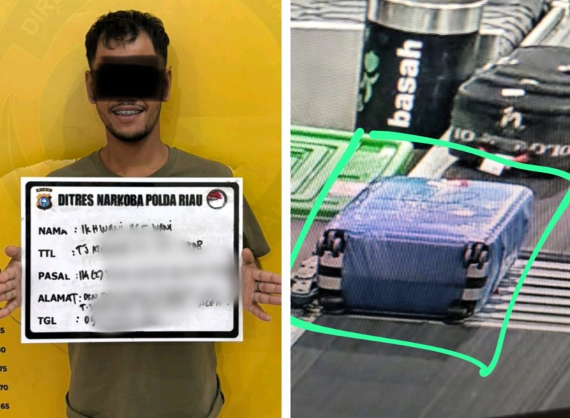 Bawa 2 Kg Sabu dalam Koper, Pria Asal Aceh Ditangkap di Bandara Pekanbaru