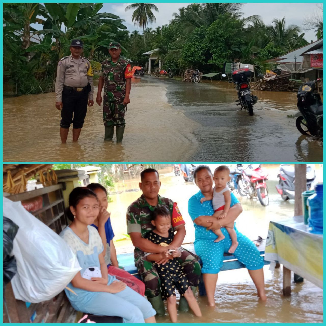 Tingkatkan Kepedulian Kepada Warga Binaan; Pelda Suparno Tinjau Warga Yang Terpapar Banjir.