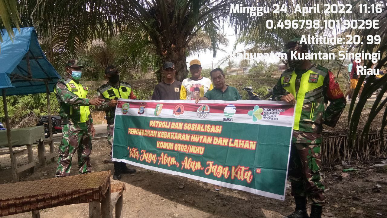 Babinsa Koramil 06/Cerenti Kodim 0302/ Inhu Laksanakan Sosialisasi Sebagai Upaya Untuk Mencegah Kebakaran Hutan Dan Lahan di Pulau Busuk