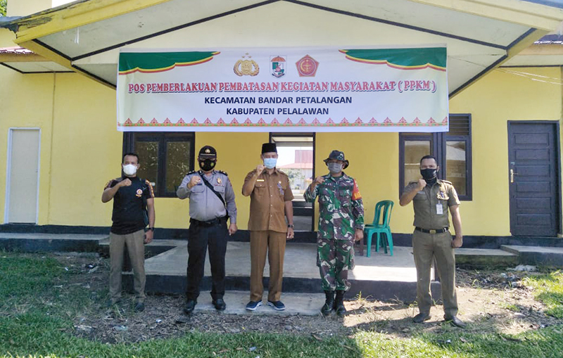 Polsek Bunut Bersama Upika Dirikan Posko PPKM Tingkat Kecamatan