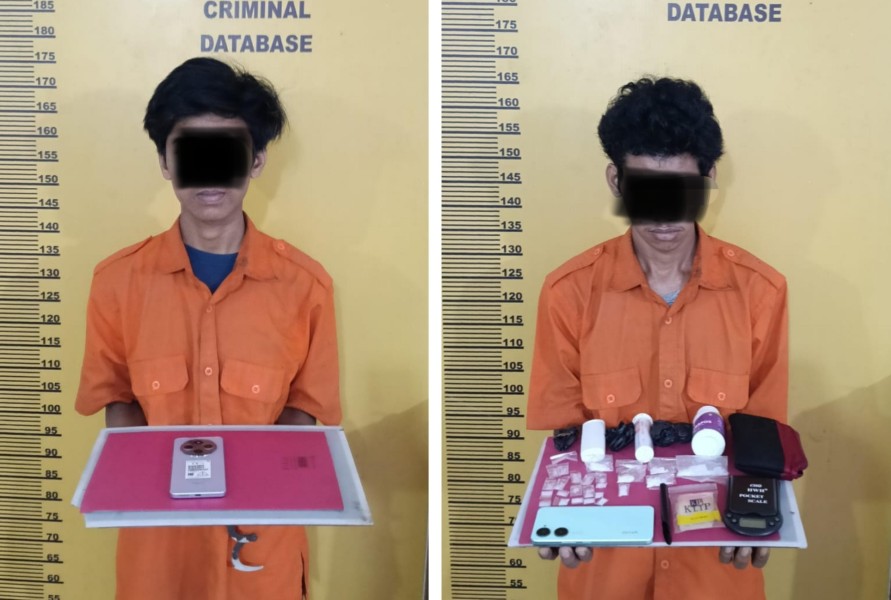 Polres Inhu Bongkar Jaringan Pengedar Sabu di Air Molek, Dua Pemuda Diamankan