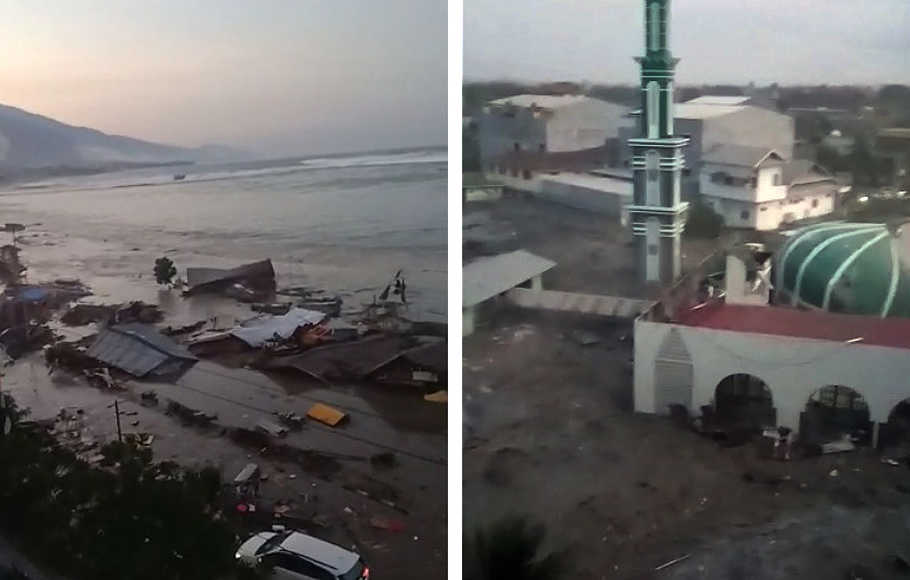 Mencekam! Ini Video Detik-detik Tsunami Terjang Pantai Talise Palu