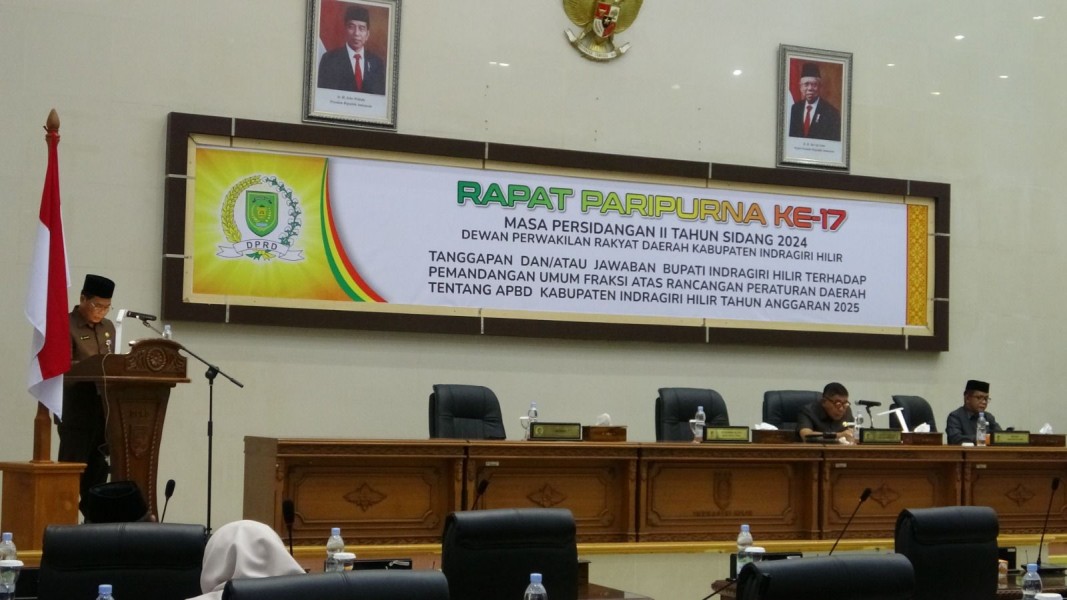 DPRD Inhil Gelar Rapat Paripurna Tanggapan Bupati terhadap Pandangan Fraksi dalam Ranperda APBD 2025